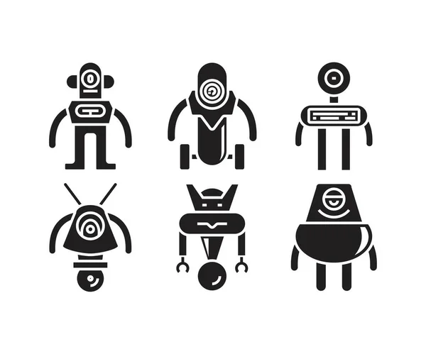 Robot Avatar Iconos Vector Ilustración — Vector de stock