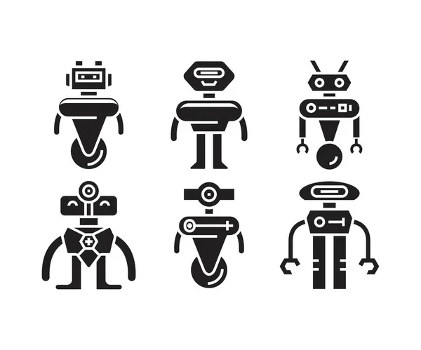 Ícones Avatar Robô Ilustração Vetorial — Vetor de Stock