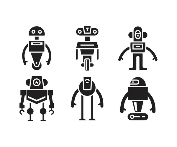 Ikona Robot Nastavit Vektorovou Ilustraci — Stockový vektor