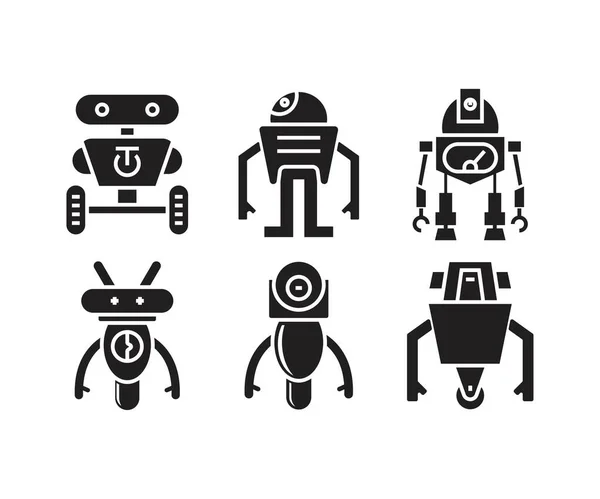 Roboter Icon Set Vektor Illustration — Stockvektor