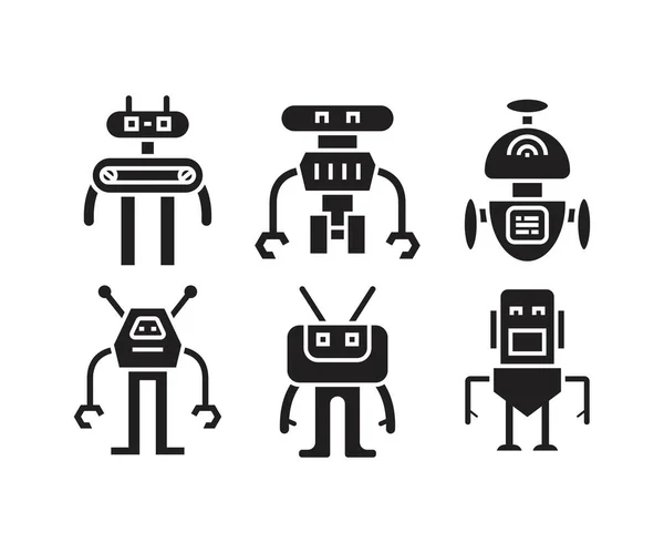Ícone Robô Conjunto Vetor Ilustração — Vetor de Stock