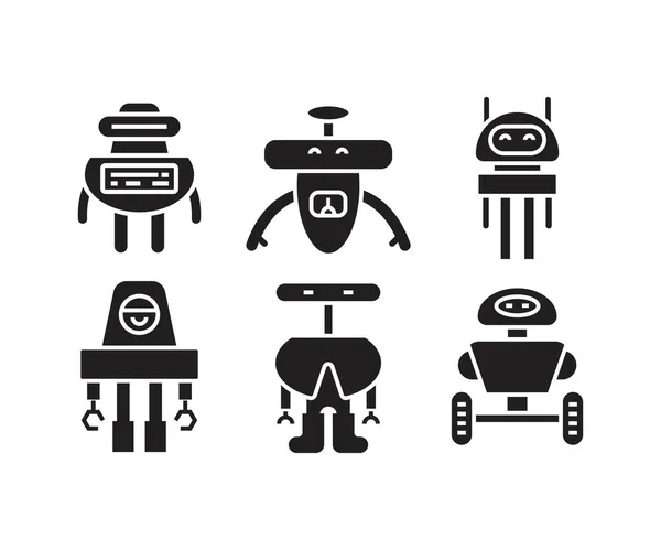Robot Icono Conjunto Vector Ilustración — Vector de stock