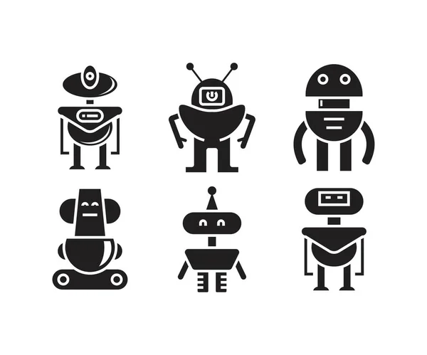 Roboter Avatar Symbole Vektor Illustration — Stockvektor