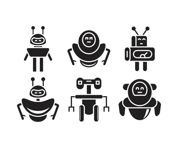 Ícones Avatar Robô Ilustração Vetorial — Vetor de Stock