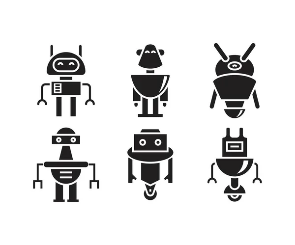 Robot Avatar Iconos Vector Ilustración — Archivo Imágenes Vectoriales