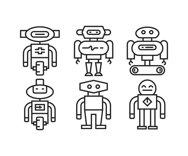 Robot Ikonok Beállított Vektor Illusztráció — Stock Vector
