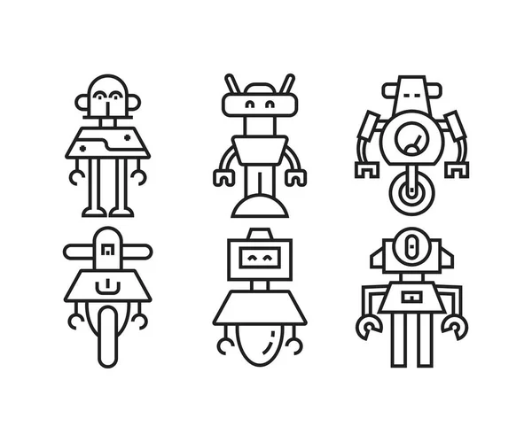 Ikony Robota Nastavit Vektorovou Ilustraci — Stockový vektor