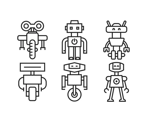 Роботы Настраивают Векторные Иллюстрации — стоковый вектор