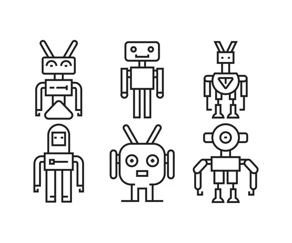 Robot Icônes Set Illustration Vectorielle — Image vectorielle
