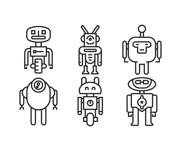 Robot Icons Set Vector Illustration — Stock Vector