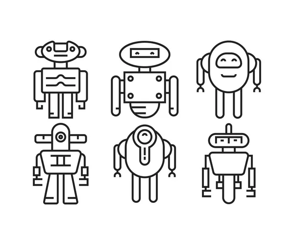 Robot Ikoner Som Vektor Illustration — Stock vektor