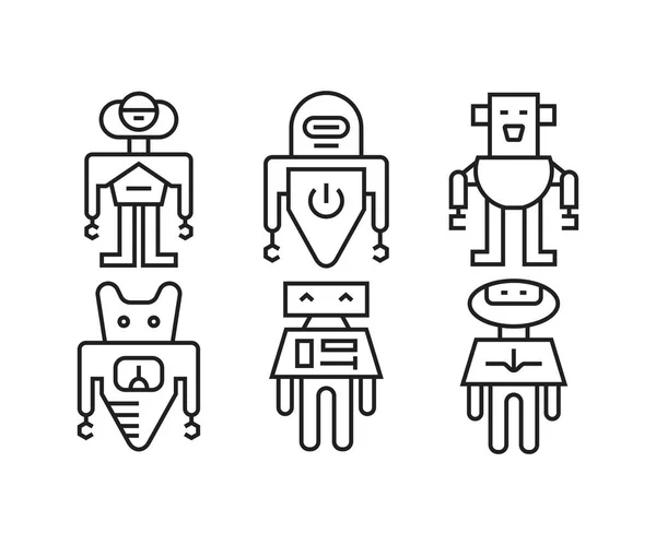 Ikona Robota Zestaw Linii Wektor Ilustracja — Wektor stockowy