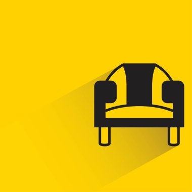 sofa with shadow on yellow background