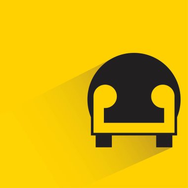 sofa with shadow on yellow background