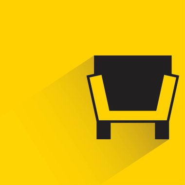 sofa with shadow on yellow background
