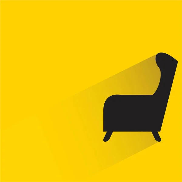 Stuhl Mit Schatten Auf Gelbem Hintergrund — Stockvektor