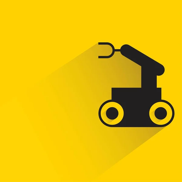 Przemysłowe Ramię Robotyczne Cieniem Żółtym Tle — Wektor stockowy
