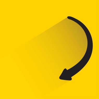 Sarı arkaplanda gölgesi olan karalama oku