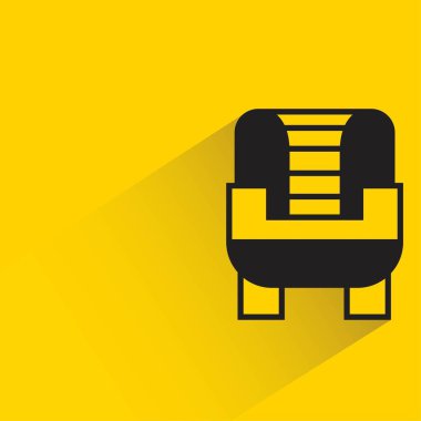 sofa with shadow on yellow background