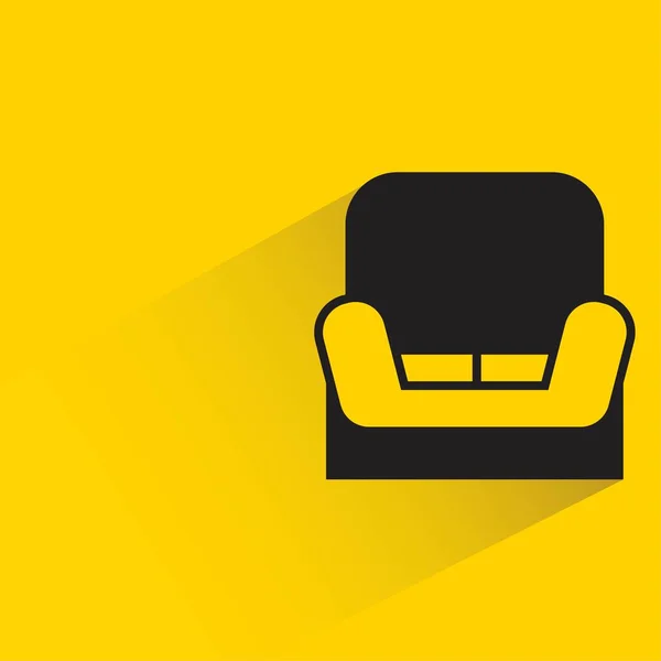 Sofa Shadow Yellow Background — Vector de stock