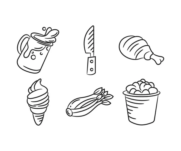 Schizzo Cibo Dessert Illustrazione Disegnata Mano — Vettoriale Stock
