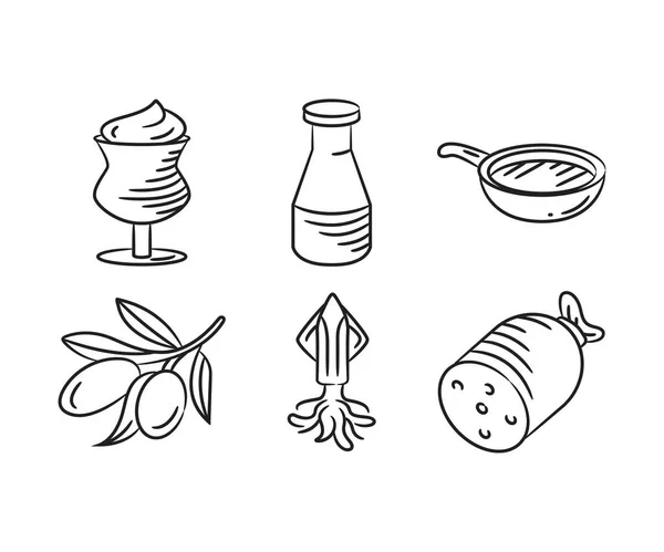Esboço Mão Desenhado Ilustração Alimentos — Vetor de Stock