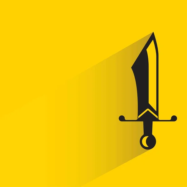 Rytíř Meč Stínem Žlutém Pozadí — Stockový vektor