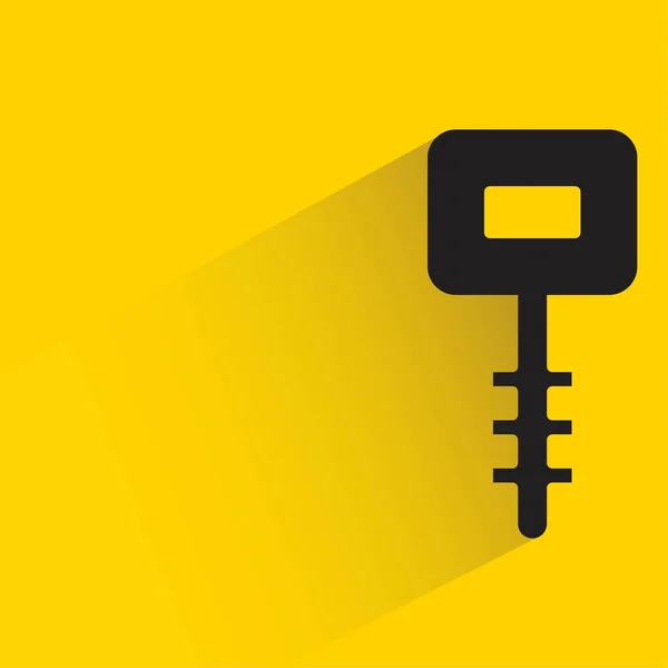 Schlüssel Mit Schatten Auf Gelbem Hintergrund — Stockvektor
