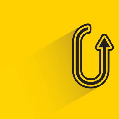 arrow with shadow on yellow background