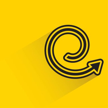 arrow with shadow on yellow background