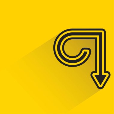 arrow with shadow on yellow background