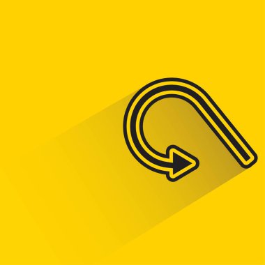 arrow with shadow on yellow background