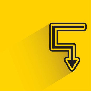 Sarı arkaplanda gölgesi olan ok simgesini kapat