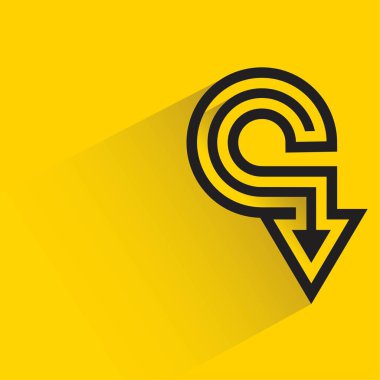 Sarı arkaplanda gölgesi olan ok simgesini kapat