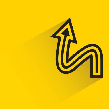 Sarı arkaplanda gölgesi olan oku aç