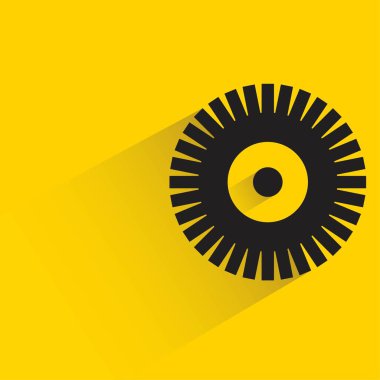 sarı arkaplanda gölgesi olan dişliler