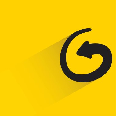 Sarı arkaplanda gölgesi olan karalama oku