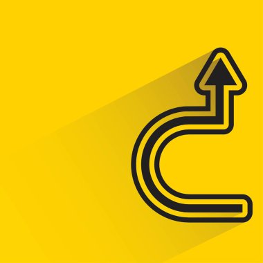 Sarı arkaplanda gölgesi olan oku aç