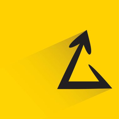 Sarı arkaplanda gölgesi olan oku aç