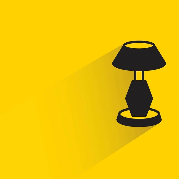 Nachttischlampe Mit Schatten Auf Gelbem Hintergrund — Stockvektor