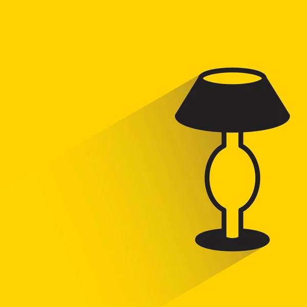 Lamp Met Schaduw Gele Achtergrond — Stockvector