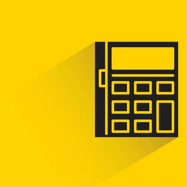 Calculadora Com Sombra Fundo Amarelo —  Vetores de Stock