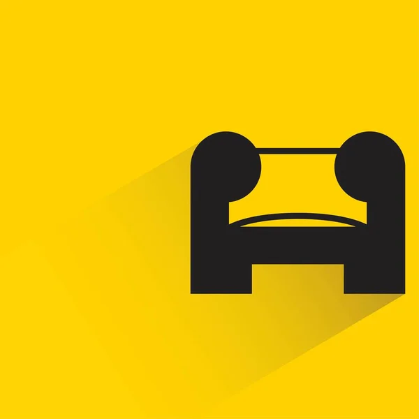 Sofa Shadow Yellow Background — Vector de stock