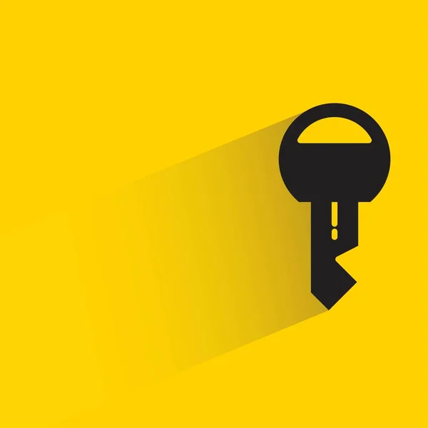 Key Shadow Yellow Background — Wektor stockowy