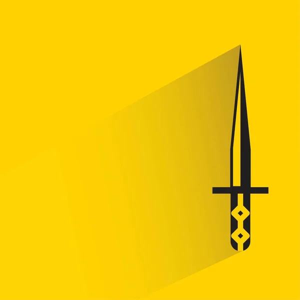 Meč Stínem Žlutém Pozadí — Stockový vektor