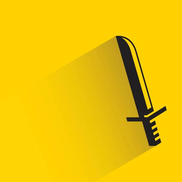 Meč Stínem Žlutém Pozadí — Stockový vektor