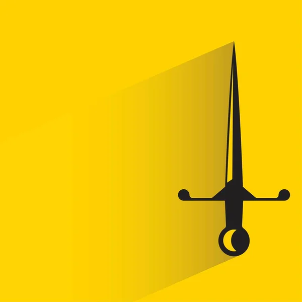 Pedang Dengan Bayangan Latar Belakang Kuning - Stok Vektor