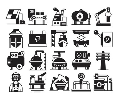 enerji ve sanayi Icons set