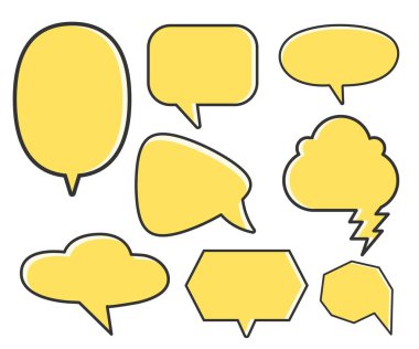 Sarı çizgi roman konuşma kabarcığı vektörü