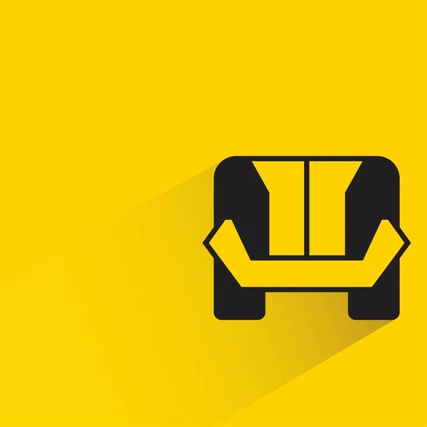 Sofa Shadow Yellow Background — Stockový vektor